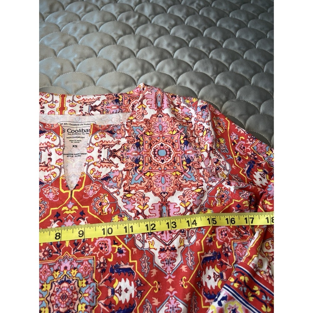 Coolibar Oceanside Tunic Dress 3/4 Sleeve Shift Sun Protective UPF 50+ Size XS - Picture 3 of 6